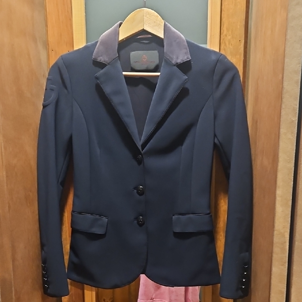 Classic Navy Blazer with Velvet Collar
